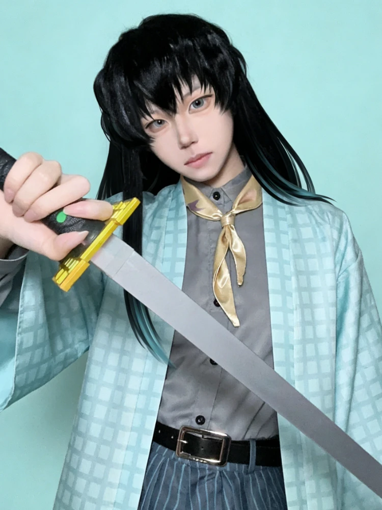 Anime Character Tokitou Muichirou Cosplay Costume Full Set Slayer Wafuku Shoes Christmas Halloween Cos Convention Suit Men - Detail 1