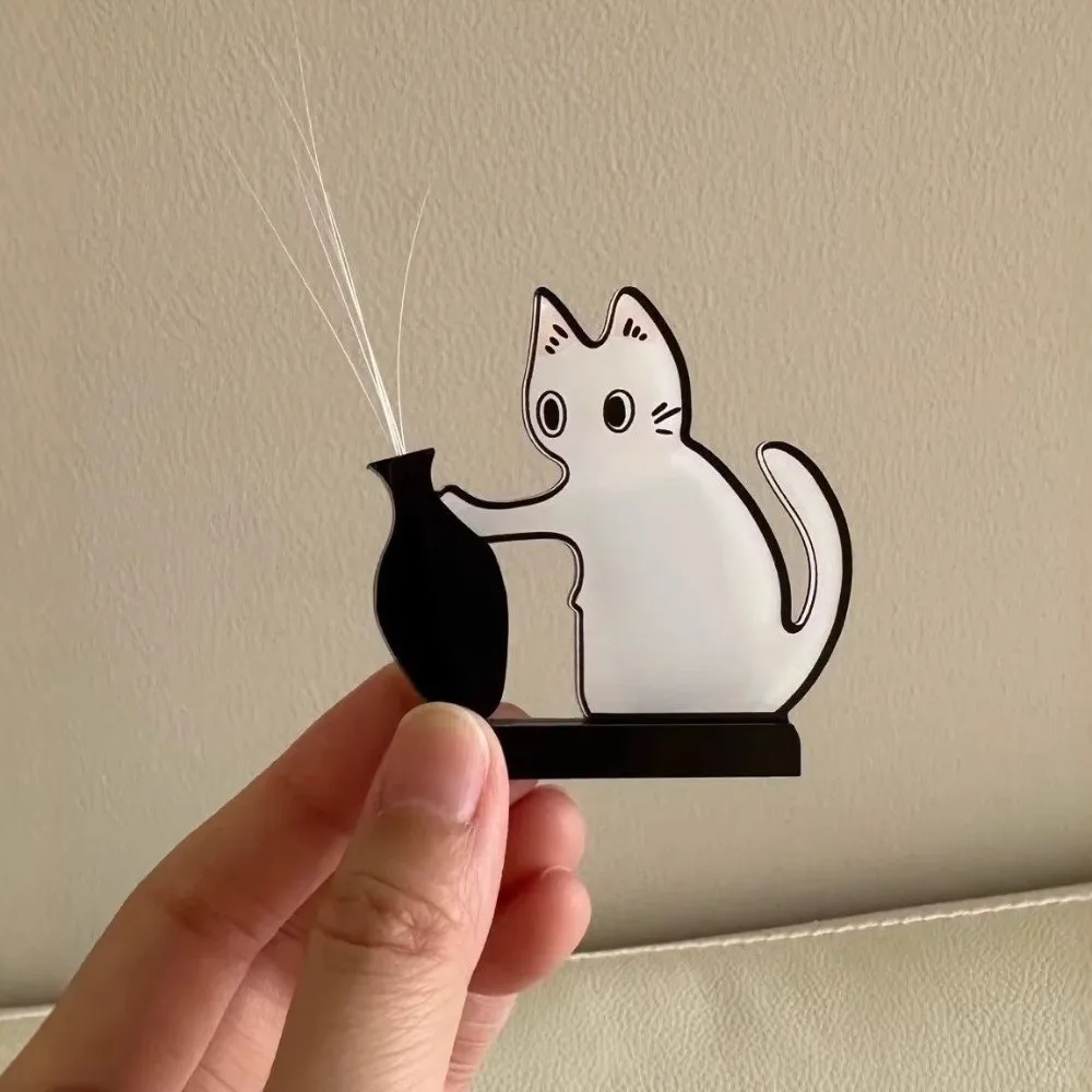 Cartoon Cat Hair Storage Box Moisture Proof Dust-proof Pet Memorial Fridge Magnet Novelty Kitten Theme
