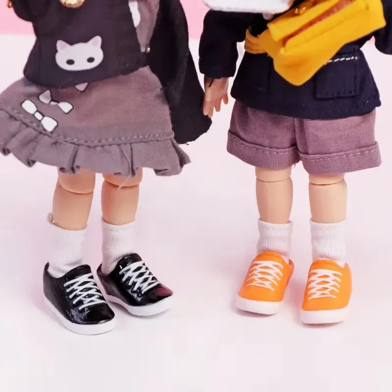 A Pair Of OB11 Doll Lace Up Gigh Top Shoes Plastic Shoes Ob11 1/12 Bjd Doll Gsc JK Shoes, YMY Doll Accessories Two Colors