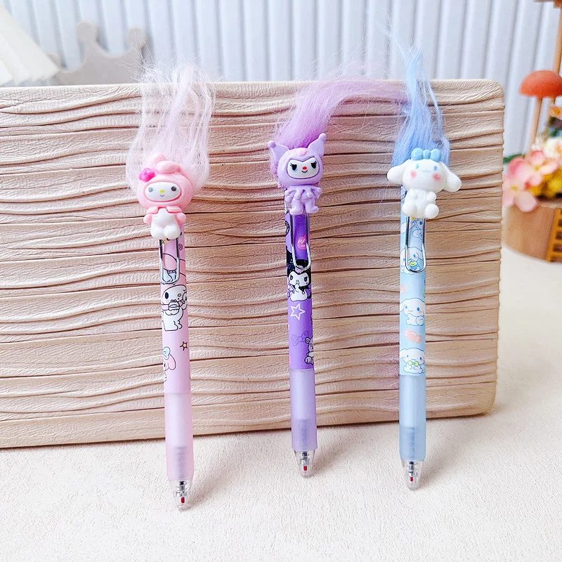 30 pcs/lot Kawaii Sanrio Melody Kuromi Cinnamoroll Press Gel Pens Cute 0.5mm Black Ink Neutral Pen Office School Supplies Gift