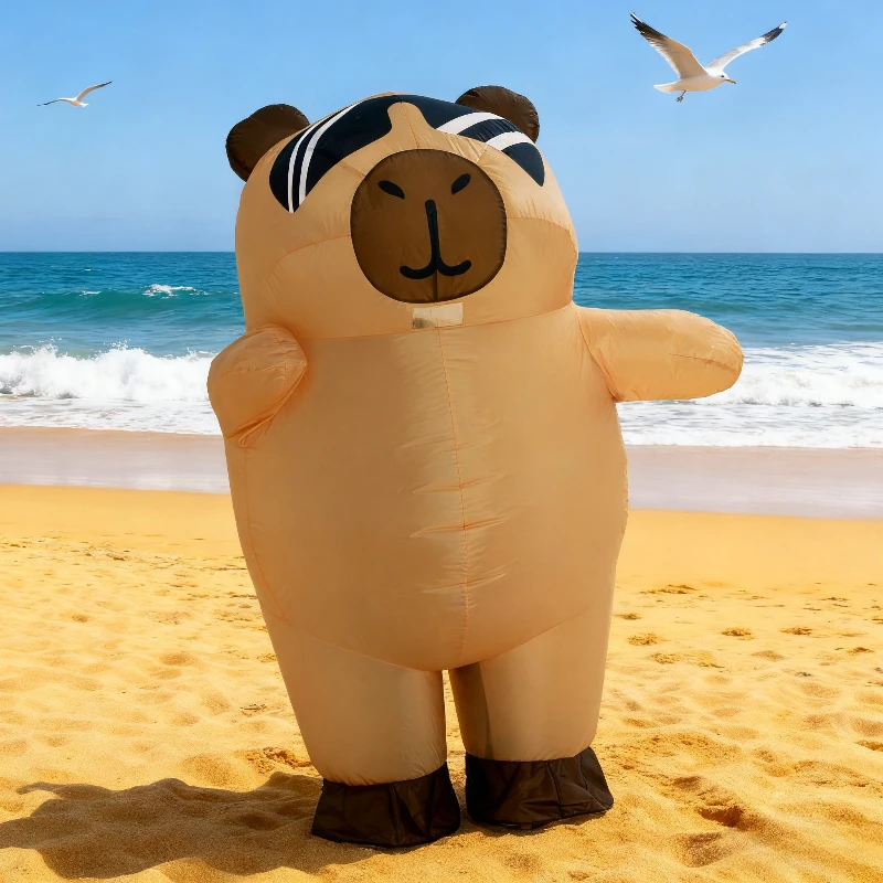 

Inflatable Capybara costume sunglasses Capybara full body suit animal theme Christmas dress up party Cosplay inflatable suit