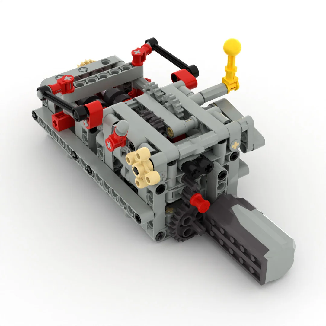 MOC 8-speed Gearbox Differential Gears Technology Building Blocks Parts Transmission Assembly Compatible Motor DIY Bricks Toys