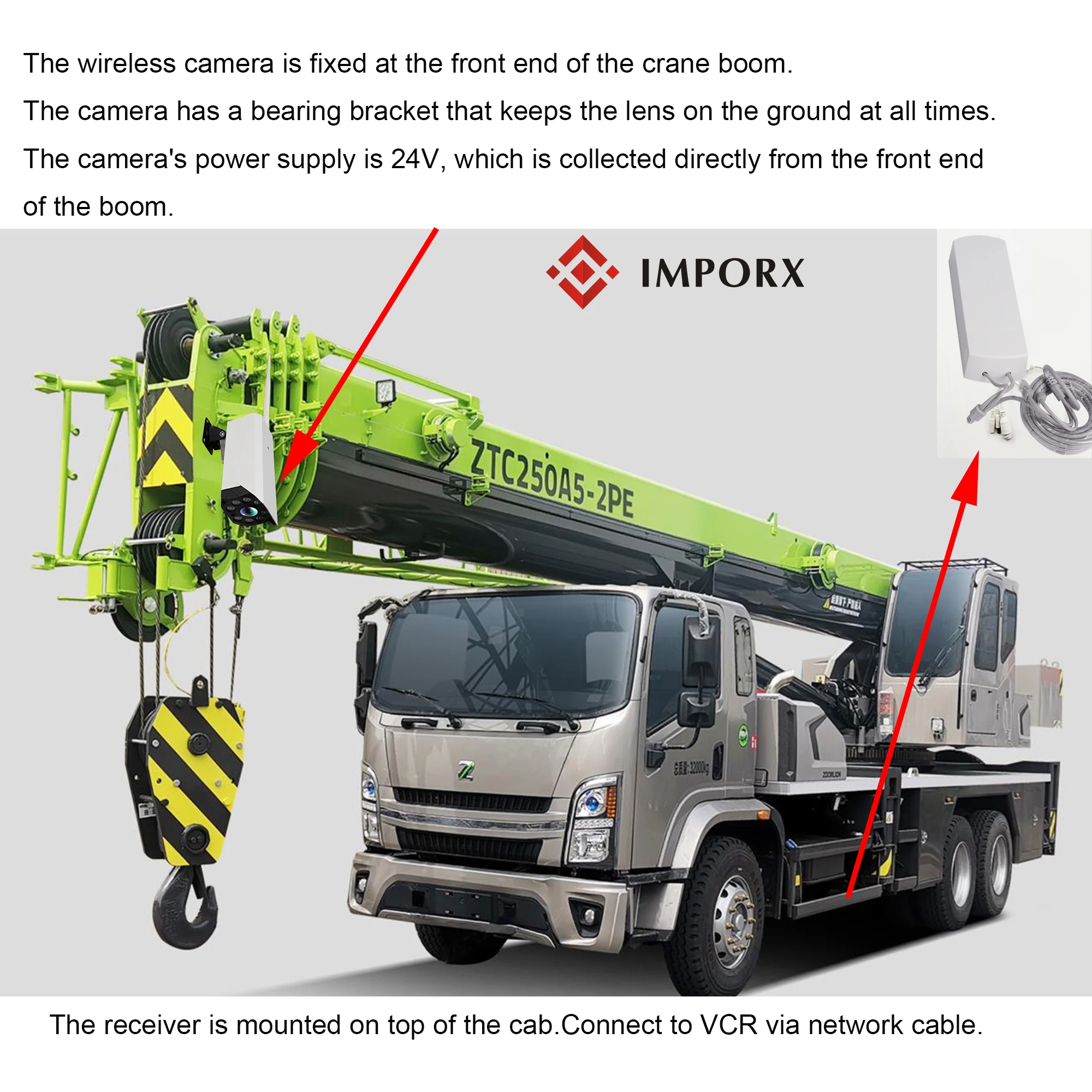 8MP 4K 20X Zoom Crane Camera Tower Crane Auto Zoom Wireless Monitoring Wireless Rear Camera Display Set Wireless Stone Caravan