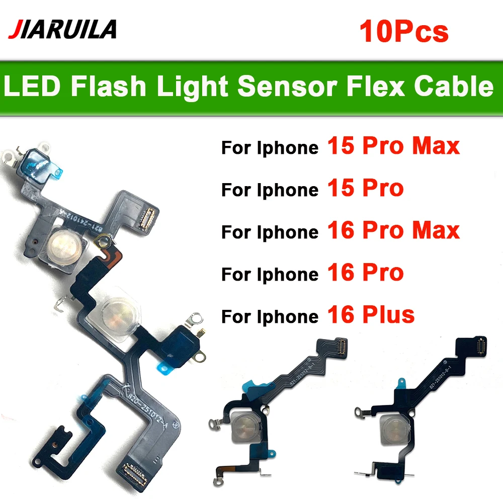 10Pcs, LED Flash Light Connector Camera FlashLight Flex Cable Repair For iPhone 16 Pro Max 16 Plus 15 Pro Max 15 Plus 15 Pro