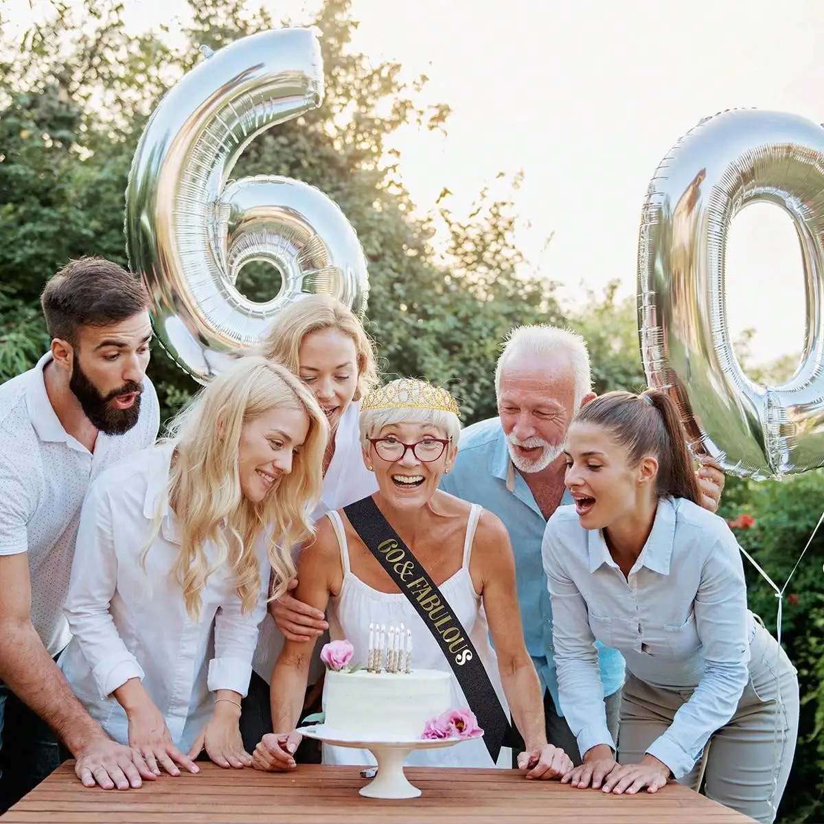 Geburtstags-Tiara Krone Schärpe für Frauen und Mädchen zum 30., 40., 50., 60., 70., 80. Geburtstag Deko-Geschenk – Detail 4
