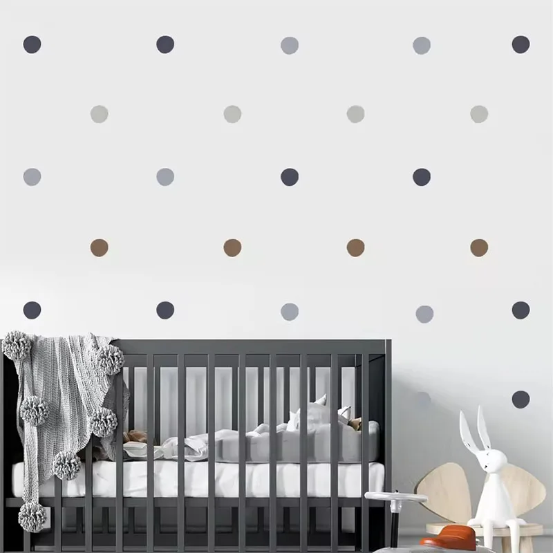 Cute Polka Dot Wall Decals for Bedroom - Self-Adhesive & Removable Wall Art Stickers, Sweet Nursery Decor for Baby Room 1 Sheet