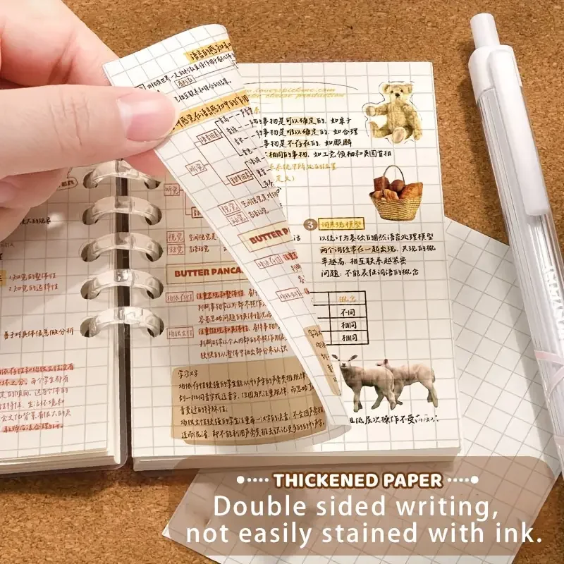 Detachable Notebooks 80 Sheets Notepad A7 Transparent Loose-Leaf School Supplies Stationery Mini Sketchbook Writing Pads Office