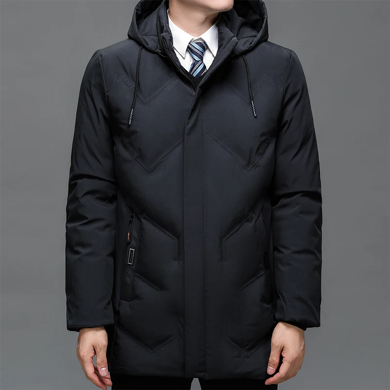 

Outwear Parkas New Brand Parkas Casual Men Jacket Fashion Longline Windbreaker Coats Top Quality Winter Thicken Men Clothing