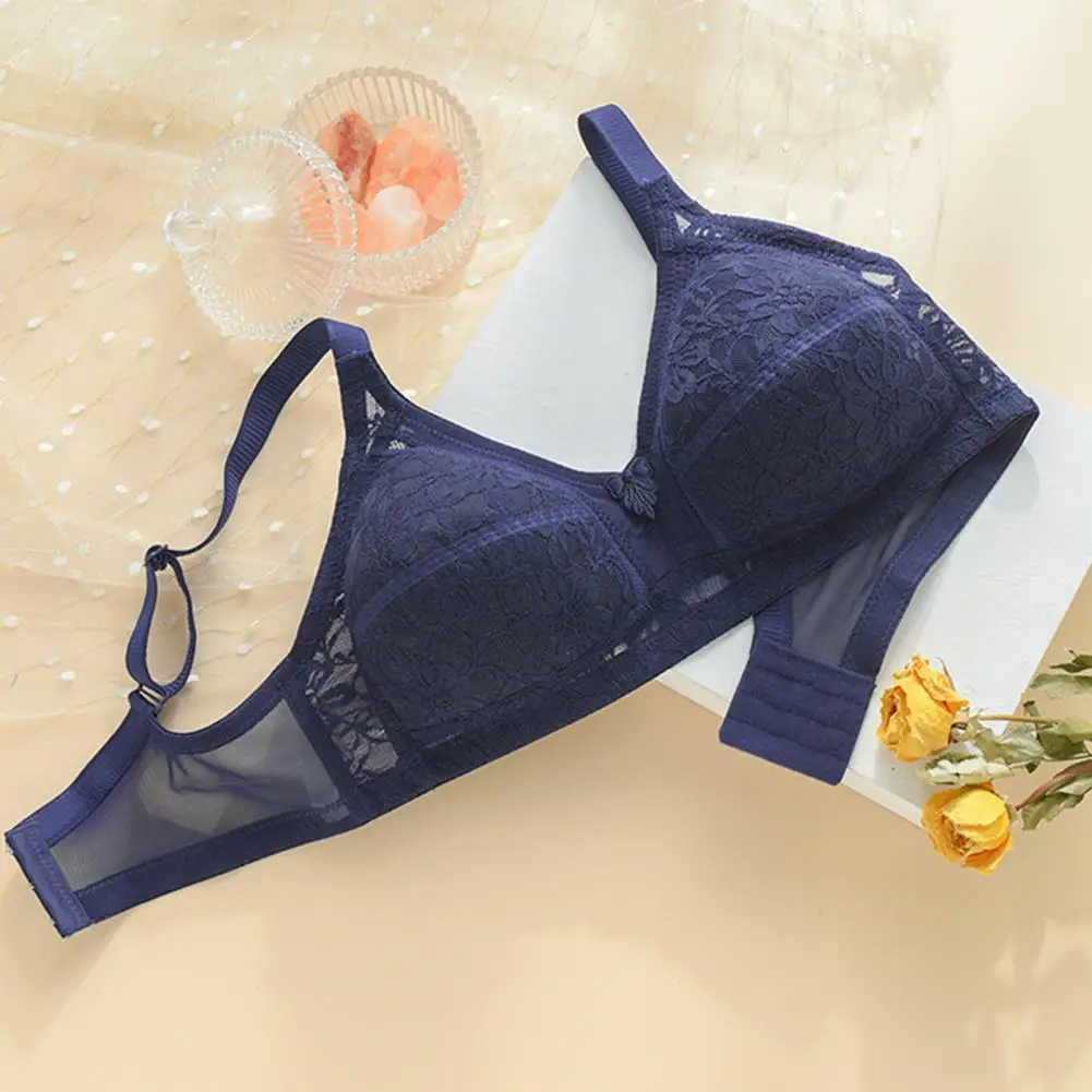 Wire-free Push-up Bra Contoured Cups Bra Wire-free Lace Push-up Bra for Maximum Comfort Support All-day Wear at Office Travel