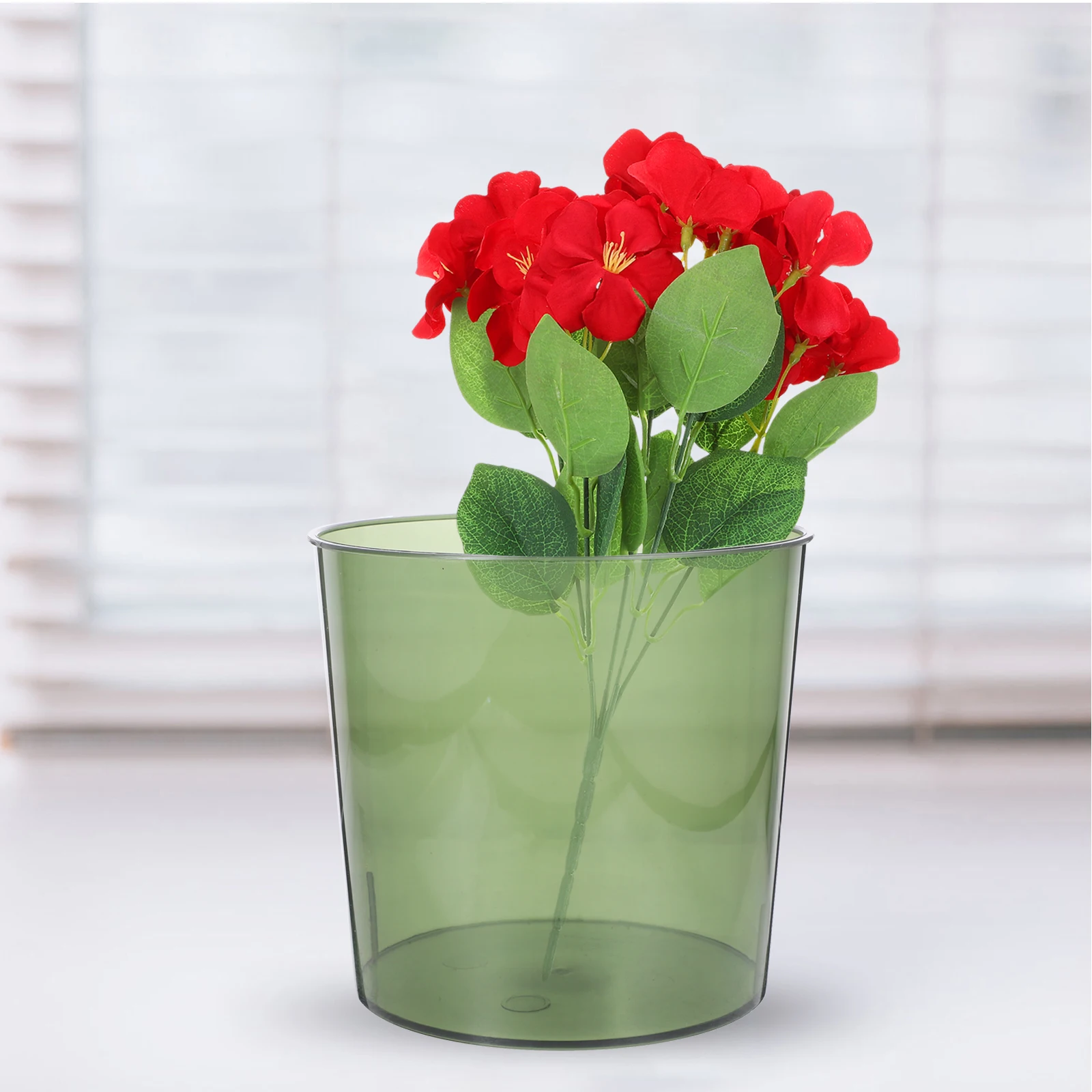 

Transparent Plastic Flower Bucket Anti-Fall Decorative Flower Waking Holder Desktop Storage Container for Fresh Flowers
