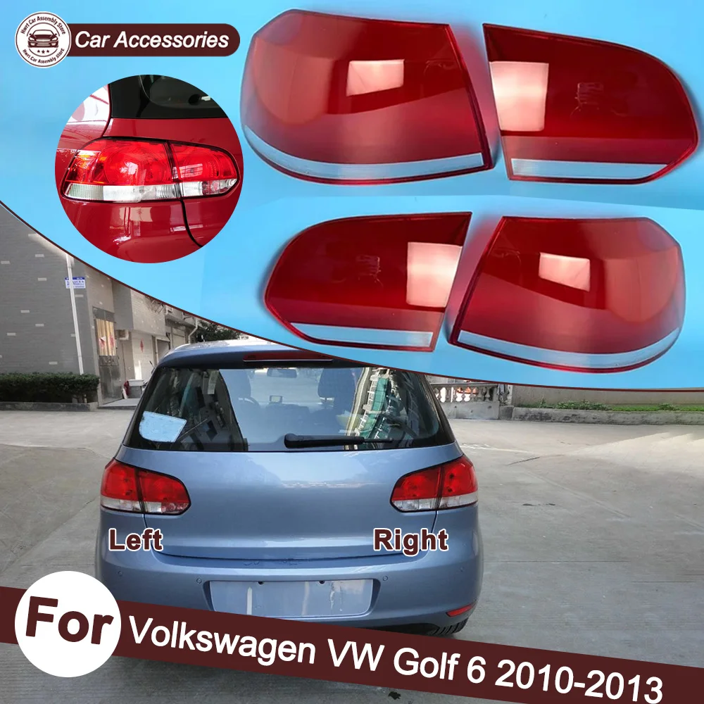 

For Volkswagen VW 2010-2013 Golf 6 Car Rear Taillight Shell Brake Lights Shell Replacement Auto Rear Shell Cover Mask Lampshade