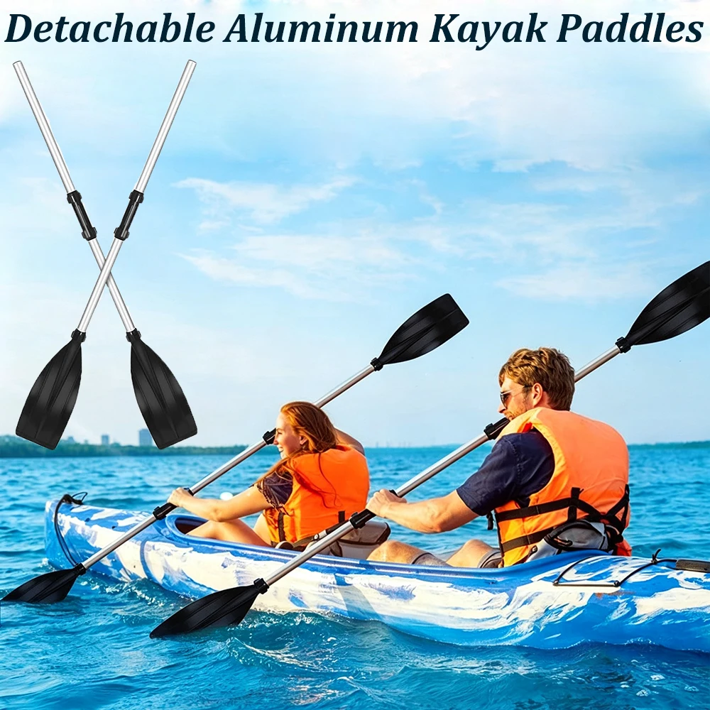 Detachable Kayak Paddles Aluminum Alloy Blade Portable Boat Oars for Inflatable Boats Canoe Surfing Fishing Outdoor Water Sports
