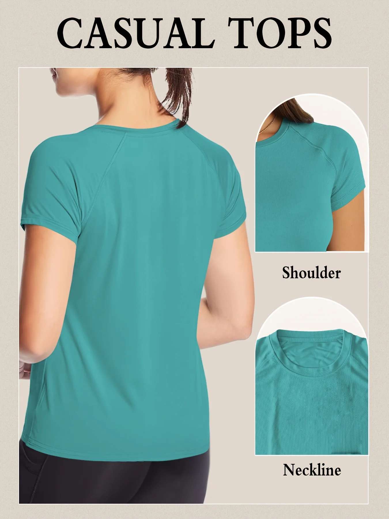 Women’s  Quick Dry Short Sleeve Resilience Gym Sports Moisture Wicking Round Neck T-Shirt Training Exercise Gym Sport Shirt