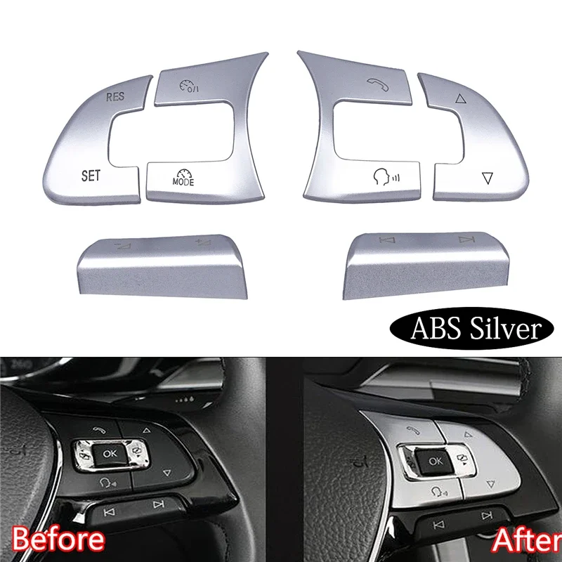 

Car Steering Wheel Multimedia Knob Button Switch Frame Cover For Volkswagen Passat Golf SportWagen Alltrack Tiguan Altas