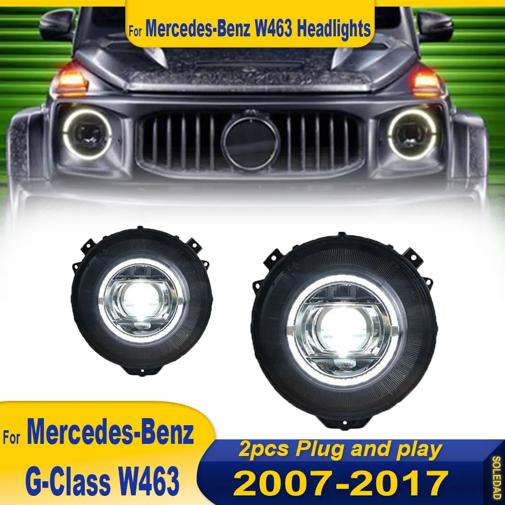 LED Headlight Assembly For Mercedes-Benz W463 Headlamps G-Class 2007 2008-2017 Projector Lens Auto Accessories Plug and play