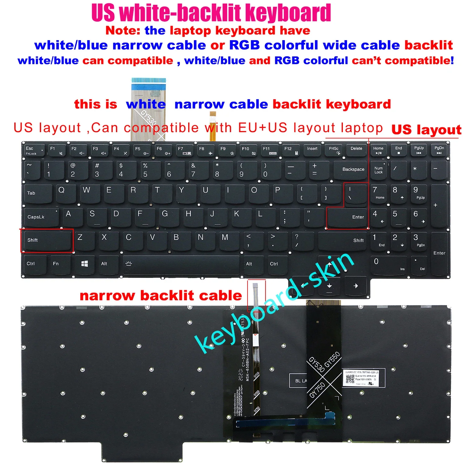 

New US White Backlit Keyboard For Lenovo 5 pro 16ITH6 16ACH6H 16IAH7H 15ACH6 17ACH6 16arh7h 15ACH6H laptop