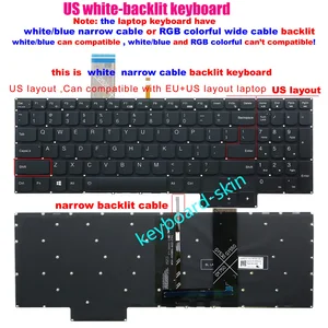 Новая белая клавиатура с подсветкой для ноутбука Lenovo Legion 5-17ARH05H 5-17IMH05 5-17IMH05H