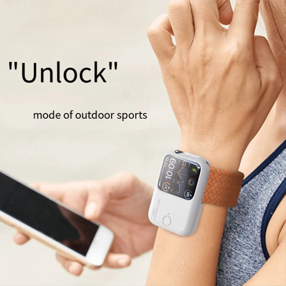 popop For Apple Watch Portable Wireless Charger, 1200mAh Outdoor Mobile Power Device, for IWatch Fast Charging Case 44/45mm A