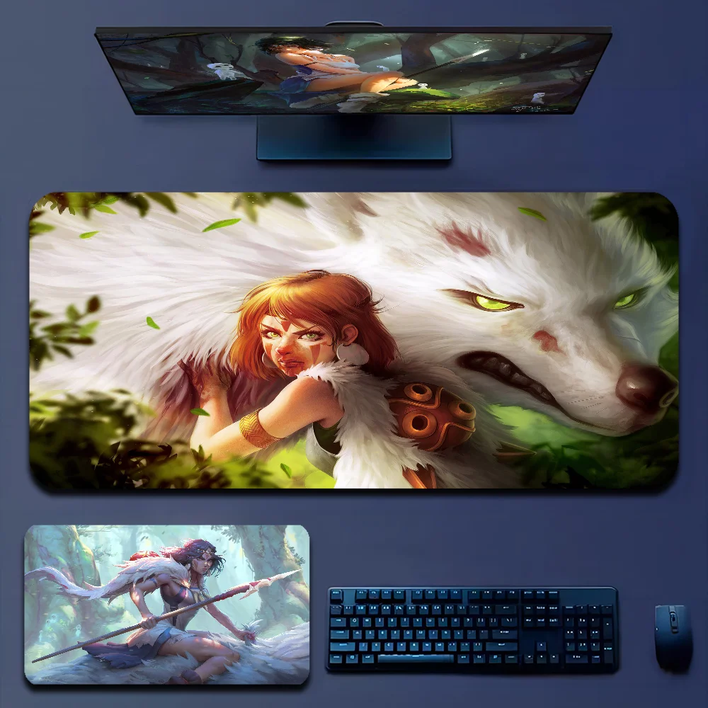 Princess Mononoke Large XXL Desktop Desk Mat Kawaii Gaming Accessories Students Writing Pad For PC Desk Pad