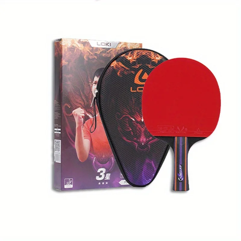 LOKI Thor Ruilong Series 3-Star Shakehand Table Tennis Racket – Pre-assembled with Carbon Blade and Sticky Inverted Rubber
