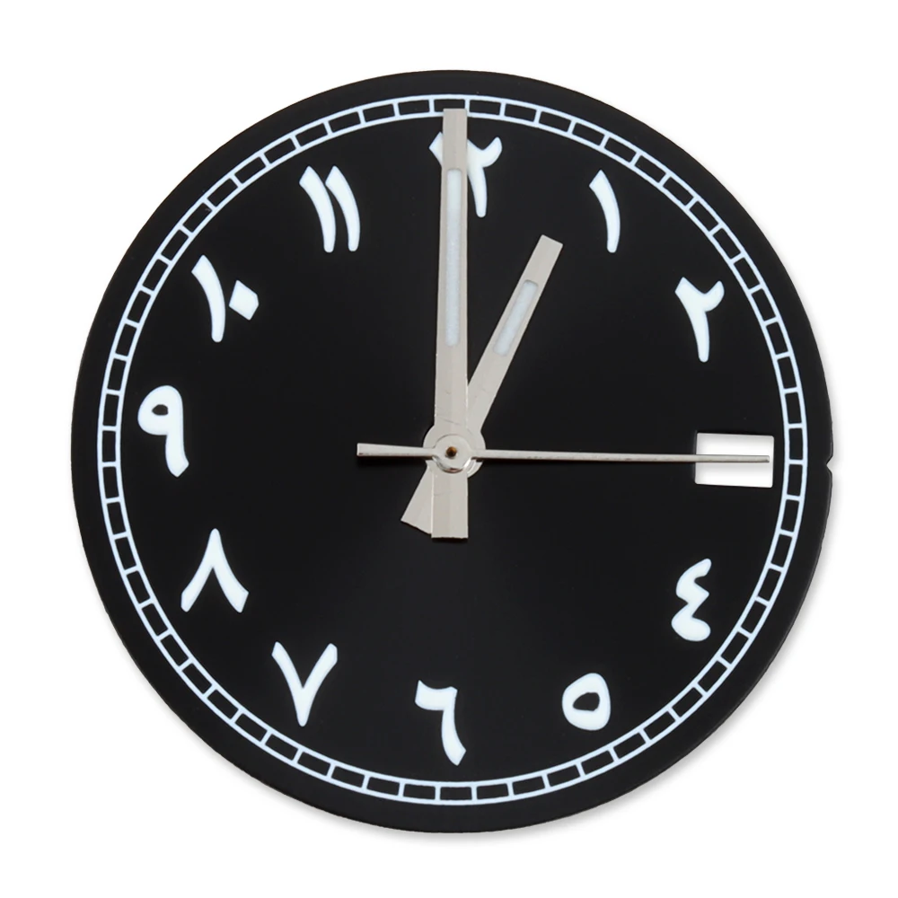 

28.5mm No Logo Black Arabic Sunburst Dial Fit NH35/NH36 Movement Stainless Steel Watch Face Watch Modification Accessories