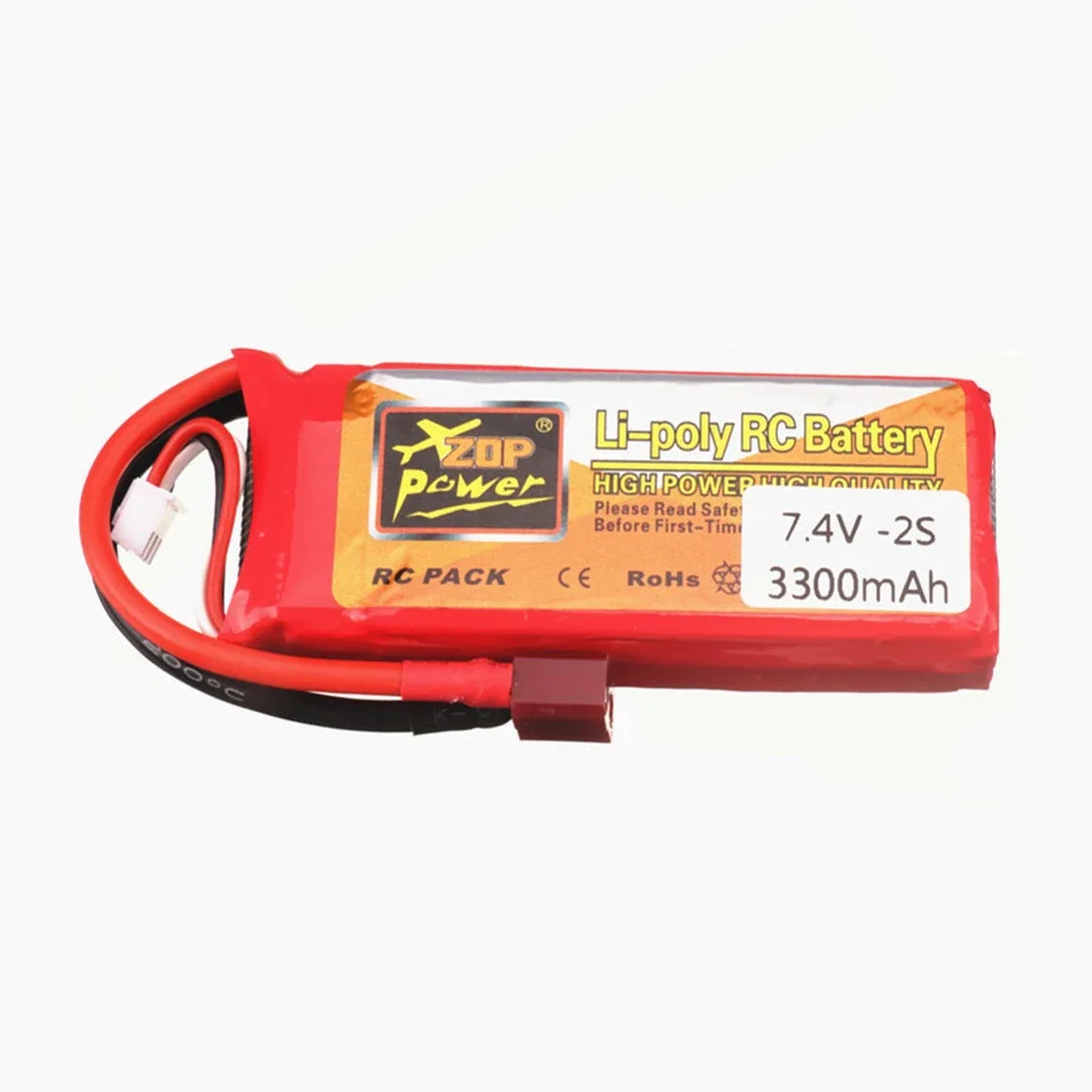 2S 7.4V Battery 3300mAh Rechargeable Lipo Battery and a Charger for Wltoys 1/14 144001 RC Car Boat Lipo Battery