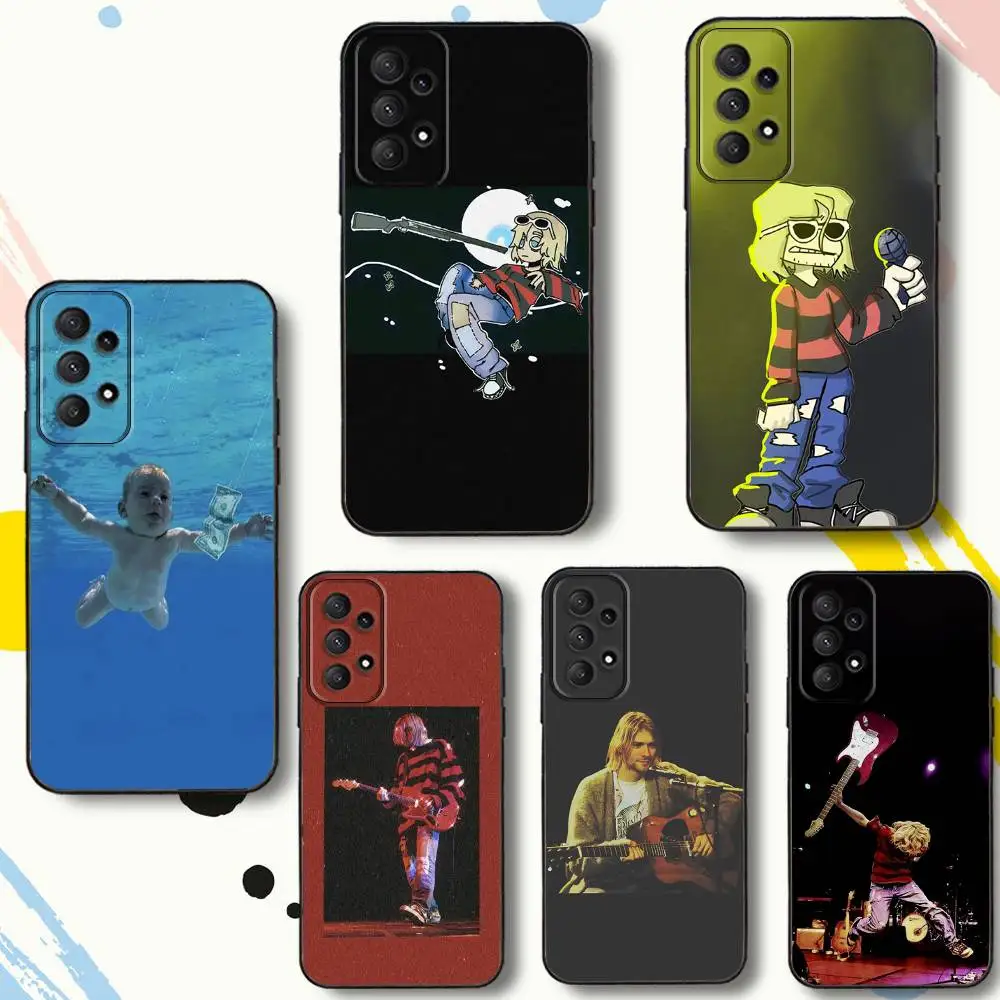 

K-Kurt Singer Cobain-es Phone Case For Samsung Galaxy A 80,72,73,91,53,22,51,52,5G,Plus,J,Note Soft Black Cover