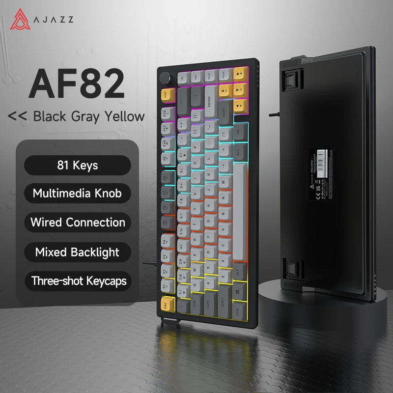 AJAZZ AF82 Low Profile Keyboard Office RGB Wired Gaming Keyboard
