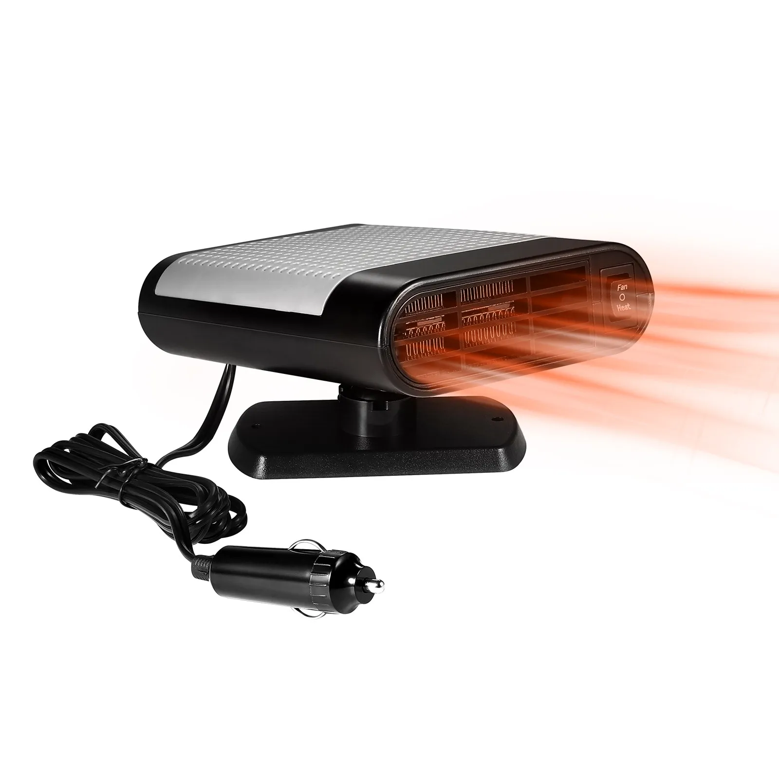 

1 шт. портативный автомобильный обогреватель-вентилятор для размораживания лобового стекла, с регулируемым углом наклона, двухскоростной, для зимних поездок