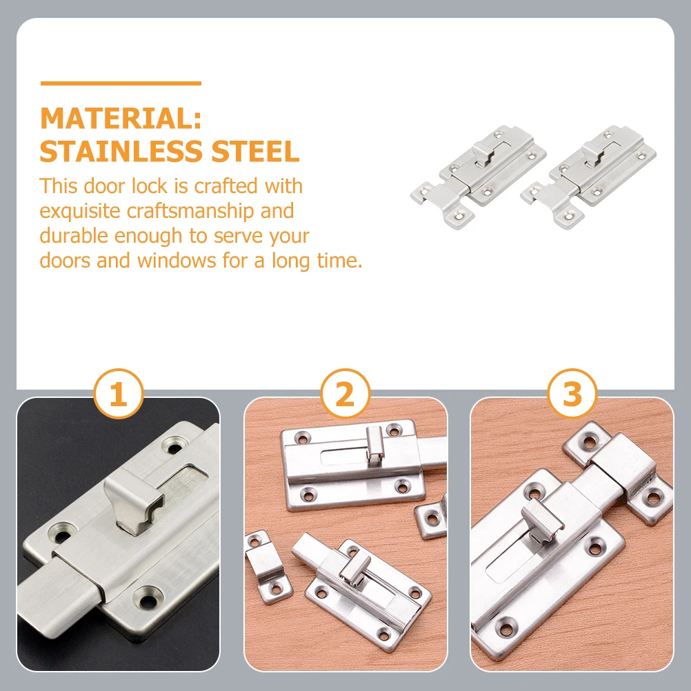 

Stainless Steel Latch Door Bolt Gate Locks for inside Sliding Metal Bolts Slide Doors