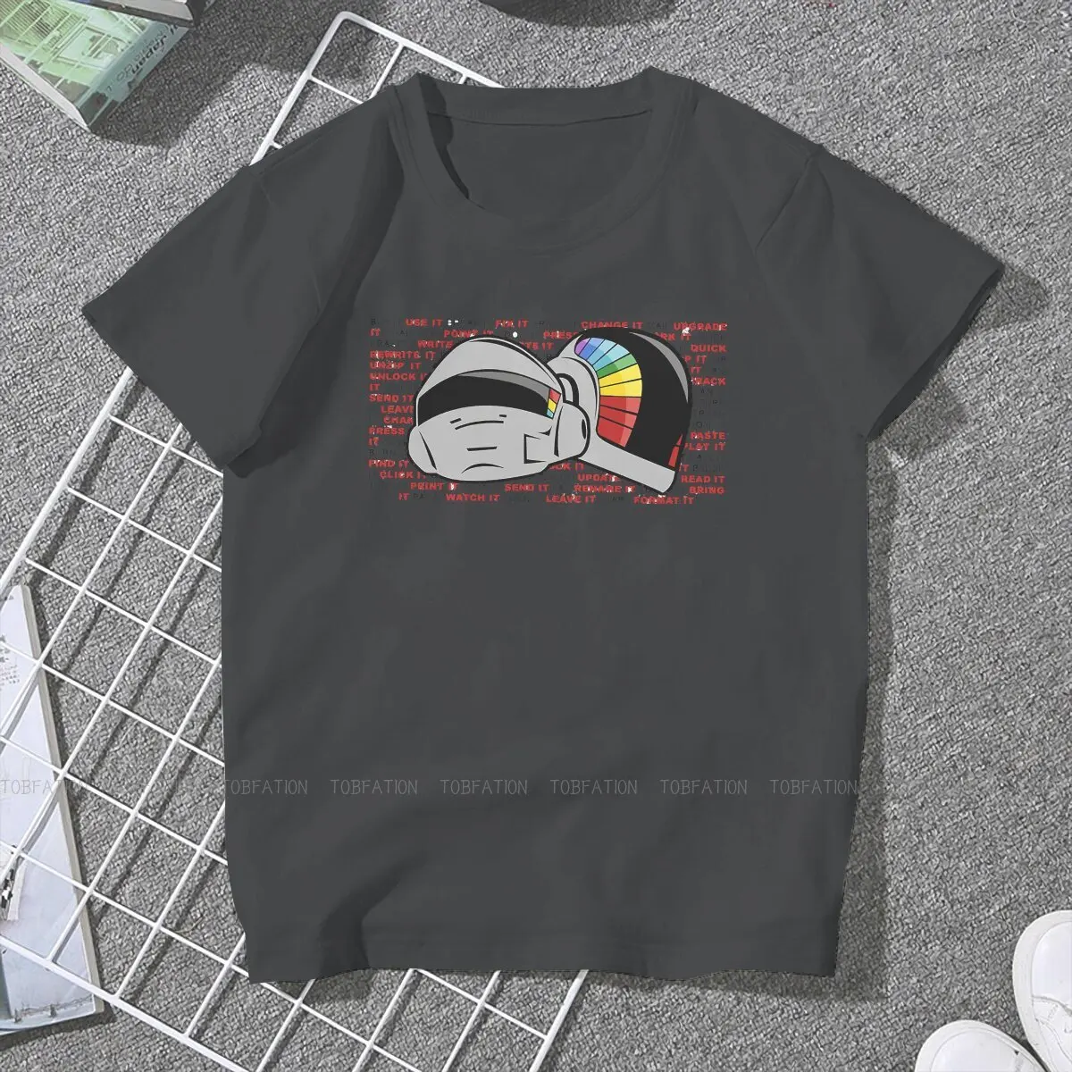 Helmet TShirt For Girls Daft Punk Tops Fashion Female T Shirt Basic Graphic Loose