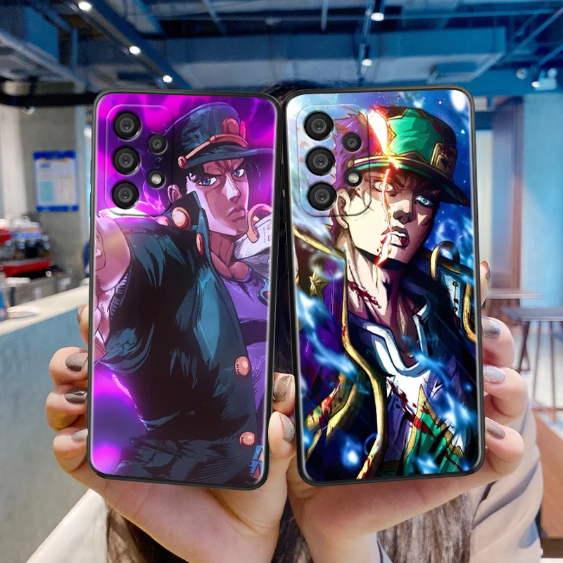 Anime JoJo Bizarre Adventure Cool For Samsung A55 A35 A25 A15 A14 A73 A53 A13 A05S A03S A02S A71 A52 A32 Black Soft Phone Case