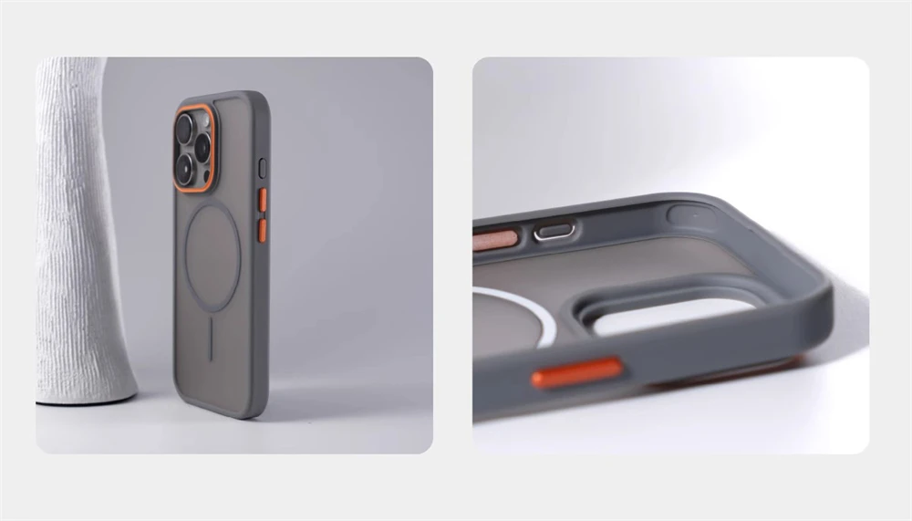 Luxuriöse Matte Durchsichtige Magnetische Hülle für iPhone 18 17 16 Pro Max 15 14 13 12 für Magsafe Kabelloses Laden Stoßfeste Abdeckung – Detail 5