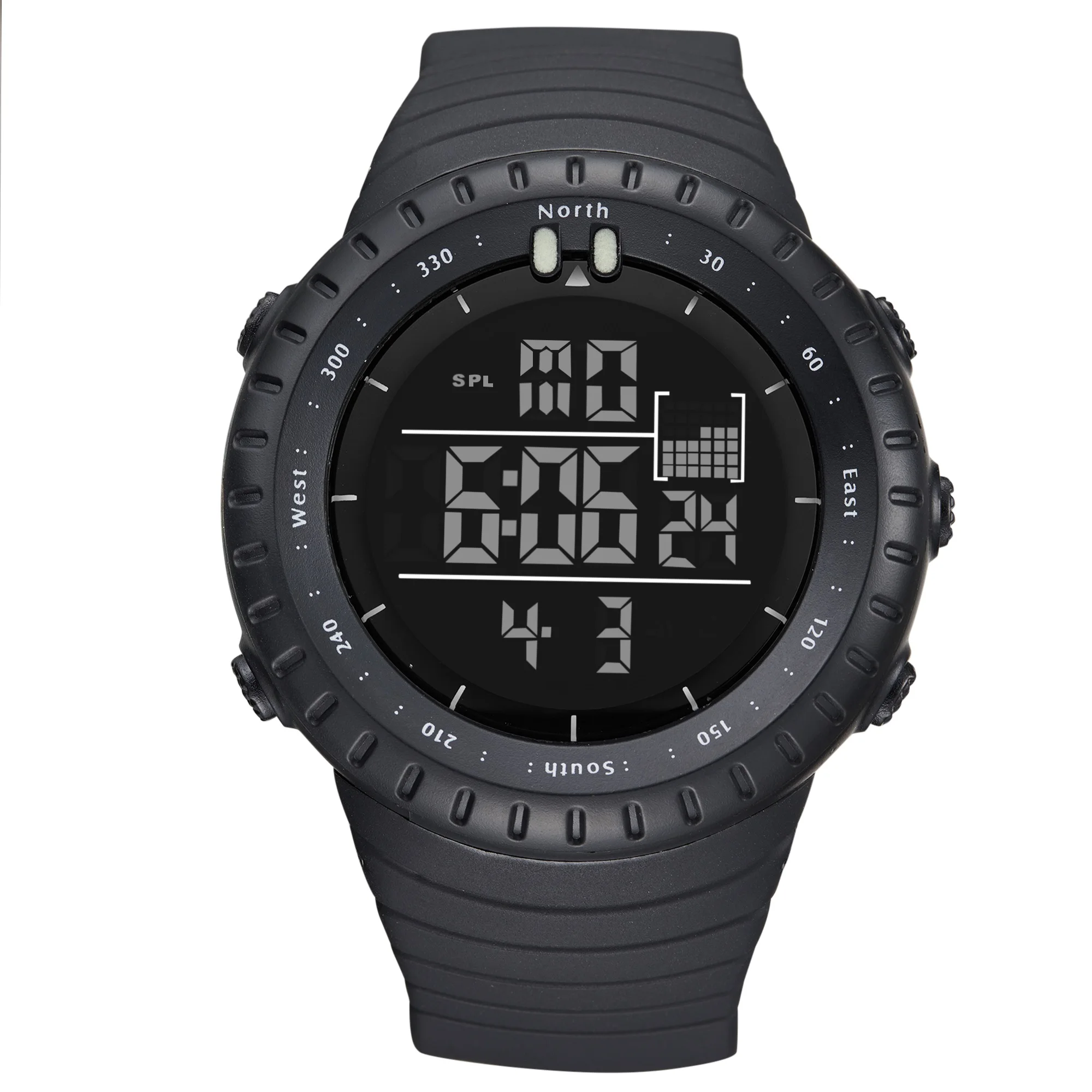 BIDEN Men's Watch, LCD Digital Sports Electronic Watch, Waterproof, Timing, Time Reporting, Men's TPU Plastic Material Watch