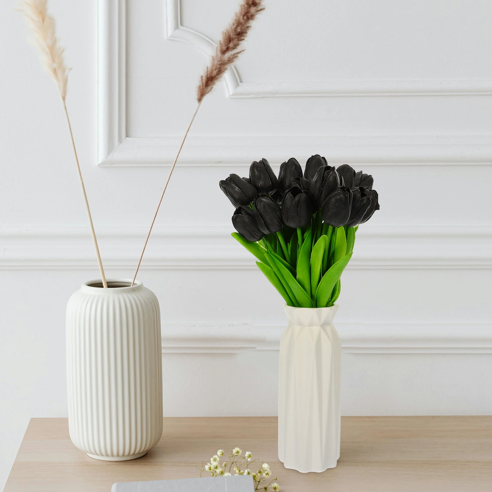 

20 Pcs Artificial Tulips Bouquet Arrangement for Vase Home Decor Bedroom Living Room Wedding Faux Plants Lifelike