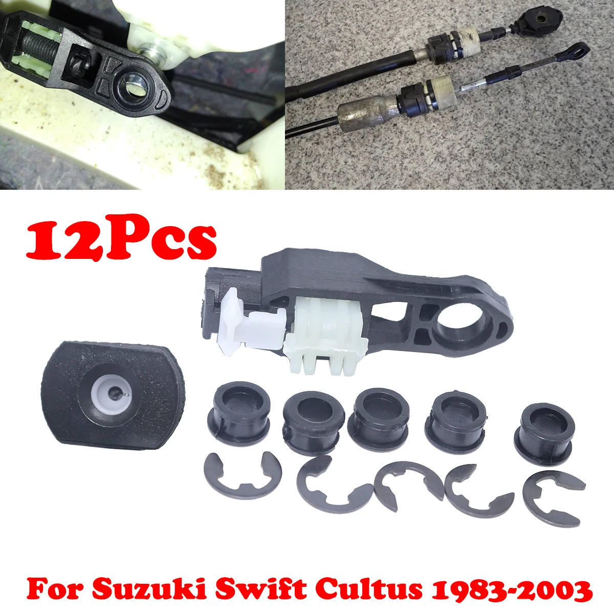 

12pc For Suzuki Swift Cultus 83-03 Gear Shift Cable Linkage Lever End Rod Connect Bushing Munual Transmission Line Rubber Sleeve