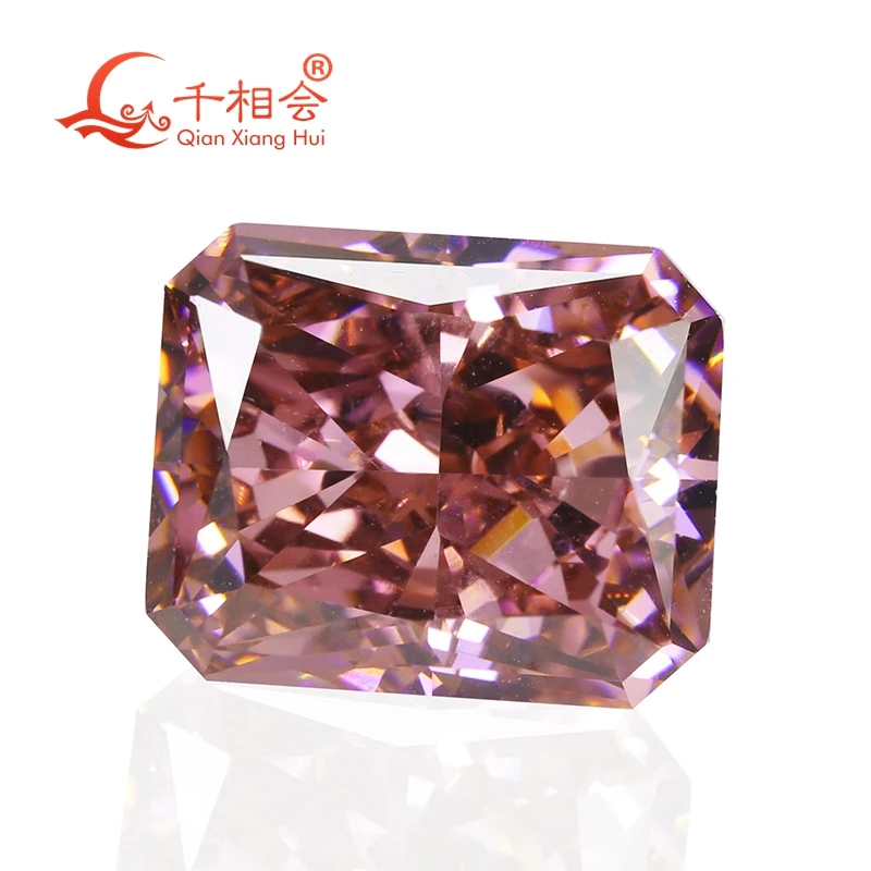 12 different color carmine red color rectangle octangle shape radiant crushed ice cut cubic zirconia loose stone cz stone