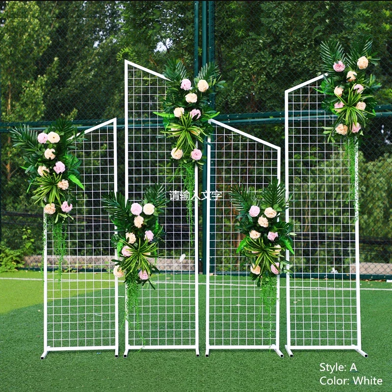 Wrought Iron Grid Screen Decoration, Geometric Window Props, Wedding Stage Background, New
