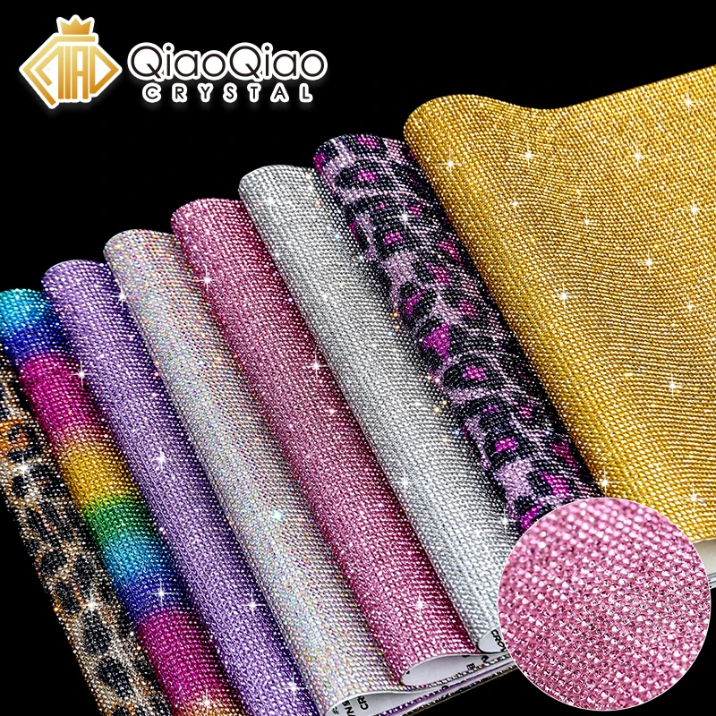 

12*20cm/24*40cm Self-Adhesive Rhinestone Trim Sparkling 3D Crystals for DIY Decoration, Easy Cut & Stick Glass Stickers