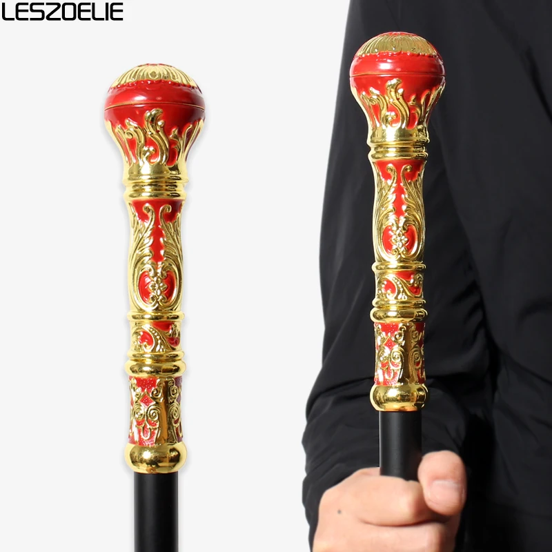 92cm-gold-with-red-luxury-elegant-walking-stick-man-fashion-round-handle-walking-canes-women-2-pieces-detachable-vintage-cane