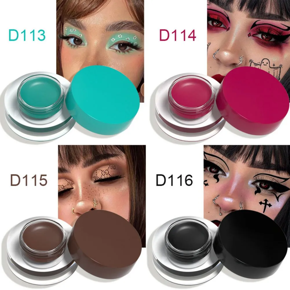 Colorful Waterproof Eyeliner Cream Make Up Beauty Comestics Long-lasting Eye Liner Gel Makeup Tools for Eyeshadow with Brush