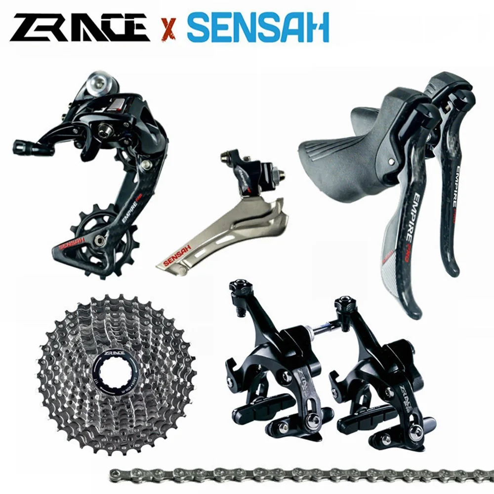 NEW SENSAH EMPIRE PRO 8Kits Carbon fiber 2x12 Speed 24s Road Groupset R/L Shifter+R/F Derailleurs+ZRACE Cassette/Chains/Brake