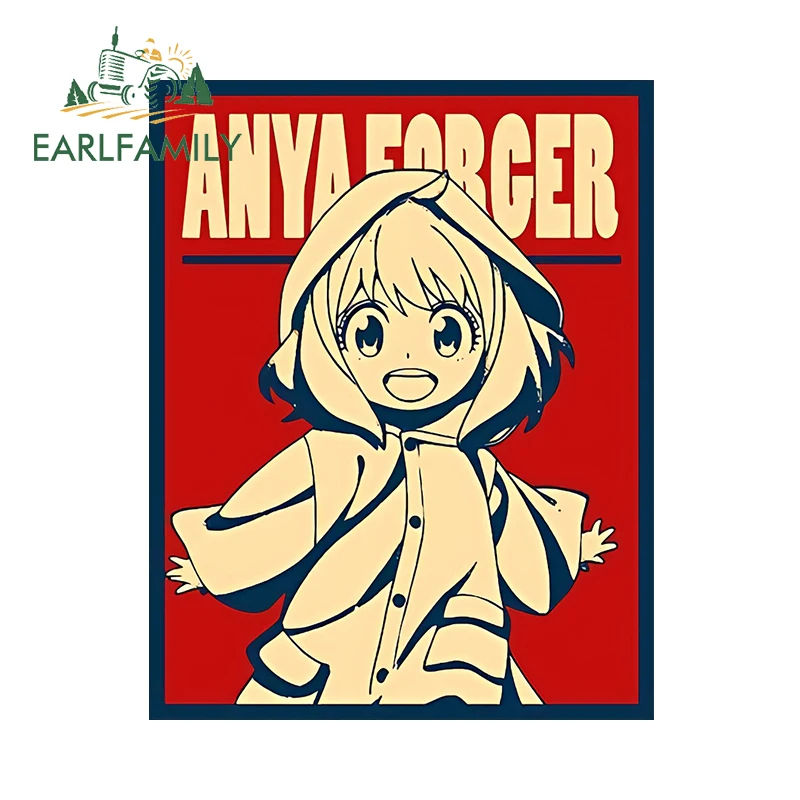 EARLFAMILY 13cm × 10.3cm Kawaii Anya Forger Car Stickers Interesting Picture Design Decals Scratch Proof Car Accesorios