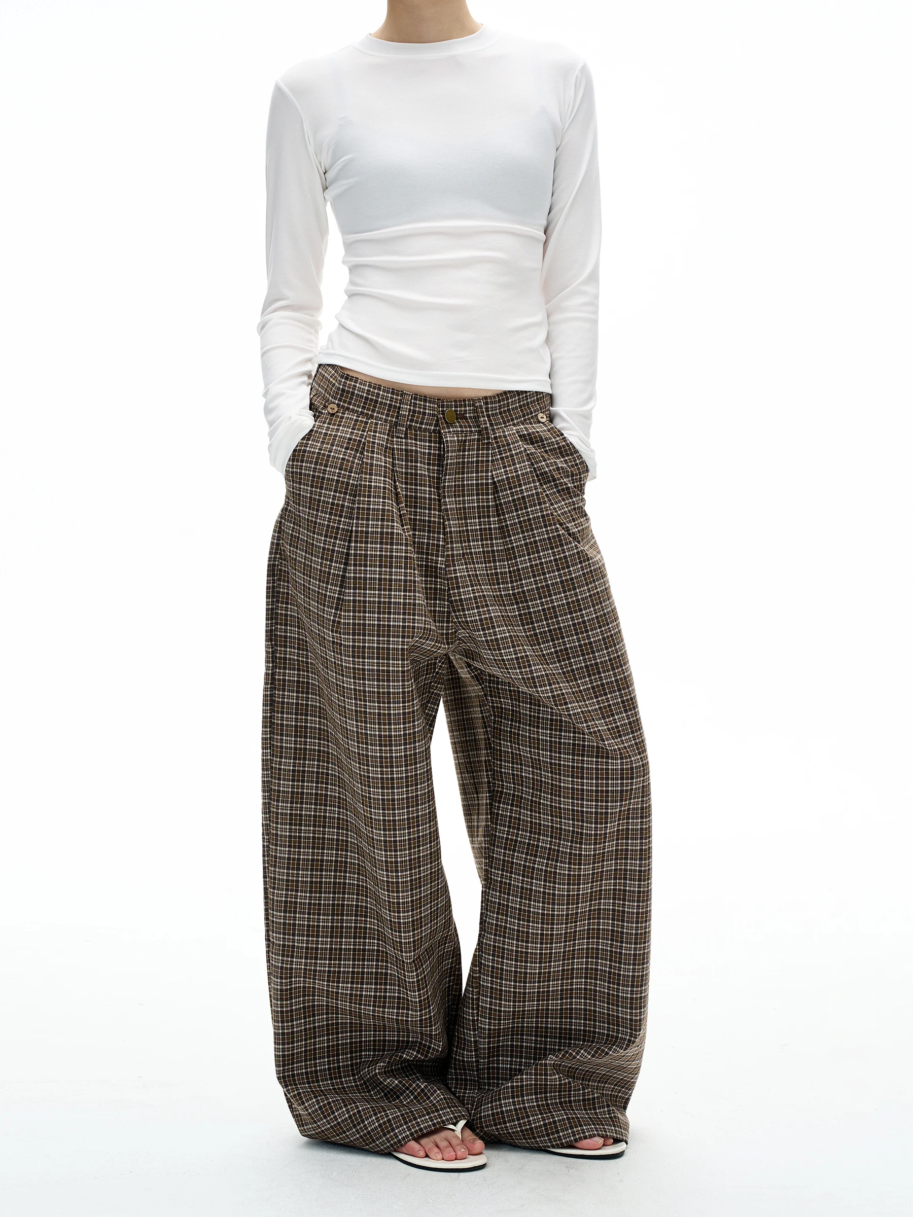 

MADWITCH повседневные брюки в клетку в стиле ретро, свободные мужские и женские удобные свободные брюки в американском стиле, хлопковые молодежные всесезонные брюки