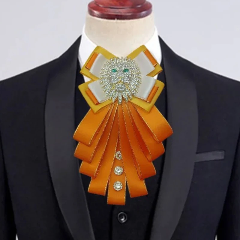 

Handmade Men's Bow Ties Lion's Head Rhinestones Original Design Jewelry Gifts Mens Suit Shirt Bowtie Fashion Wedding Accessories