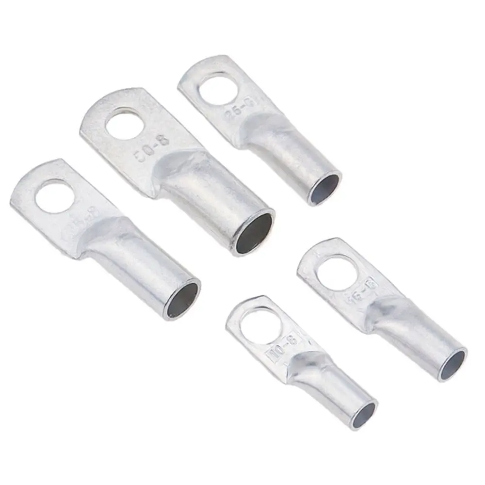 5Pcs JG Series Tinned Copper Cable Lug 14-2AWG M6/M8/M10/M12 Battery Cable Terminal Solid Connector 6/10/16/25mm2