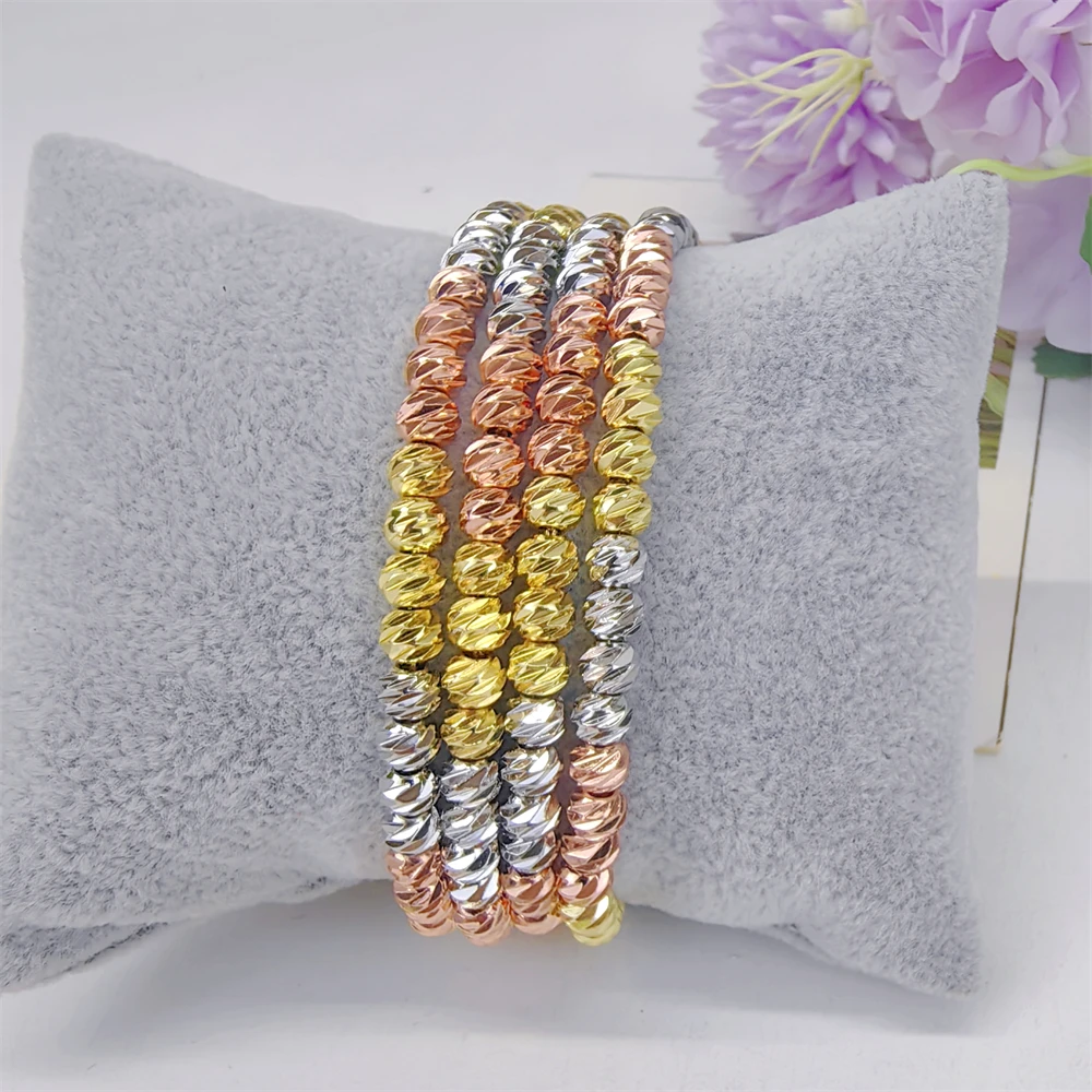 TITI Fashion Beads Bracelets Femme Gold Plated Beads Pulseras 18 K Waterproof Multilayer Beaded Bracelet for Women Gifts