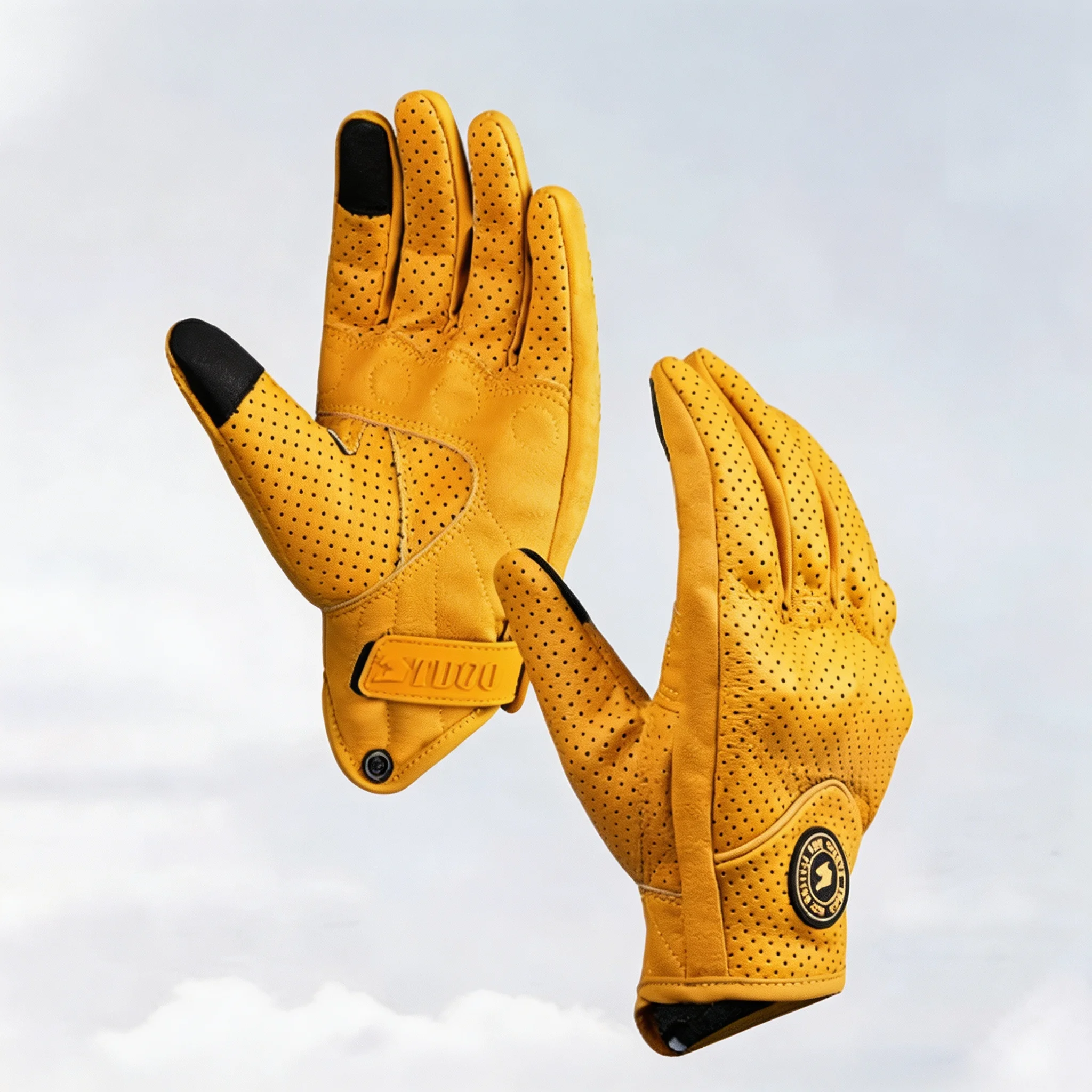 Yellow New Motorcycle Breathable Racing Gloves Summer Perforated Leather Motocross Glove Men Women Motorcyclist Protected Gloves