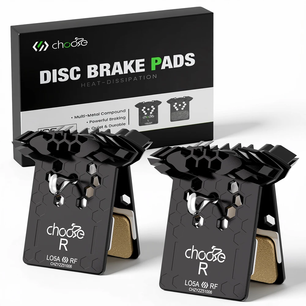 Chooee Bike Disc Brake Pads, Cooling Fin Bike Brake Pads Fit Shimano L02A,L03A,L04A,DEORE, SLX, XT, XTR Series Brake Pads Pad