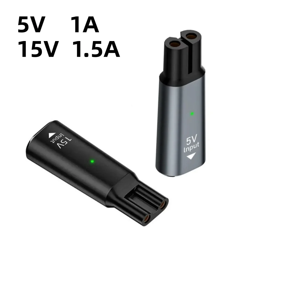 1Pc 5V/15V USB-C Adapter For Philips Shaver Charging Connector Type-C To Hair Beard Trimmer Charger Adapter With Indicator